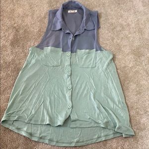 Urban Outfitters silence and noise blue and green  shirt